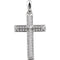 Diamond Angled Cross Rhodium-Plated 14k White Gold Pendant (.5 Ctw, H+ Color, I1 Clarity)