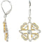 Rhodium Plate Sterling Silver and Yellow Gold Plate 'Faith, Family, Friends and Love' Pave Heart Earrings