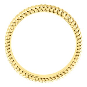 Grooved Rope Pattern 5.25mm Comfort-Fit Band, 14k Yellow Gold Size 8