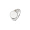 Men's Brushed Signet Ring, 10k White Gold (16x14mm)