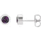 Chatham Created Alexandrite Stud Earrings, Rhodium-Plated 14k White Gold