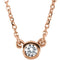 Diamond Solitaire 14k Rose Gold Pendant Necklace, 18" (1/4 Cttw)