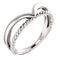 Negative Space Rope Trim and Curved 'V' Ring, Rhodium-Plated 14k White Gold, Size 7.25