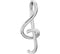 Sliding Treble Clef Musical Note Sterling Silver Pendant