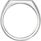 Men's Diamond 3-Stone Past, Present, Future Signet Ring, Rhodium-Plated 14k White Gold (.10 Ctw, G-H Color I1 Clarity)