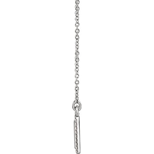 Diamond Bar Necklace, Rhodium-Plated 14k White Gold, 18" ( 0.16 Ctw, G-H Color, I1 Clarity)