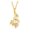 Dangling Graduated Leaf Pendant Necklace, 10k Yellow Gold, 12k Green and Rose Gold Black Hills Gold Motif, 18"