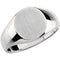 Platinum Men's Brushed Signet Ring (14x12mm) Size 11.75