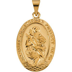 14k Yellow Gold St. Christopher Medal (25x17.5 MM)