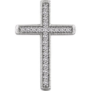 Diamond Chapel Cross Rhodium-Plated 14k White Gold Pendant (.25 Ctw, H+ Color, I1 Clarity)