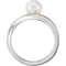 White Freshwater Cultured Pearl Solitaire Ring, Sterling Silver (6-6.5mm)