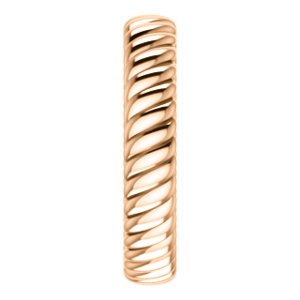 14k Rose Gold 3.75mm Comfort-Fit Rope Pattern Band, Size 4.5