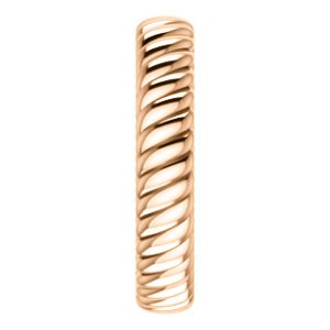 14k Rose Gold 3.75mm Comfort-Fit Rope Pattern Band