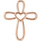 Open Heart Cross 14k Rose Gold Pendent (20.35X4.25 MM)