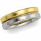 6mm 14k Yellow and White Gold Two-Tone Flat Top Grooved Comfort Fit Band, Sizes 5 to 12.5