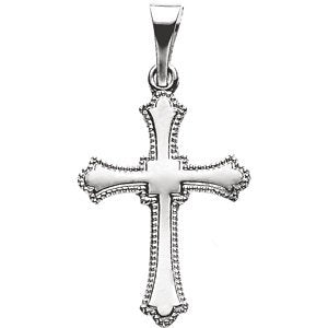 Childrens Platinum Natal Cross Pendant