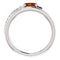 Mozambique Garnet and Diamond Bypass Ring, Rhodium-Plated 14k White Gold (.125 Ctw, G-H Color, I1 Clarity), Size 7.5