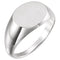 Men's Platinum Brushed Oval Signet Ring (12x14 mm) Size 11.25