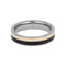 Dinosaur Bone, 14k Rose Gold Stripe 5mm Titanium Comfort-Fit Wedding Band, Size 10