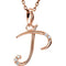 5-Stone Diamond Letter 'P' Initial 14k Rose Gold Pendant Necklace, 18" (.03 Cttw, GH, I1)