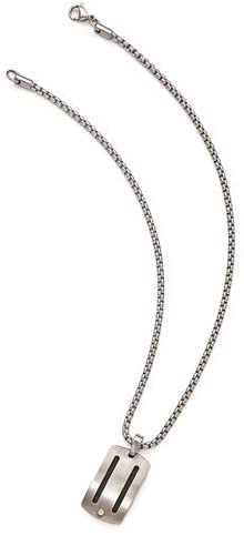 Edward Mirell Titanium Cable 18k Gold Rivets with Sterling Silver Bezel Pendant Necklace, 20"