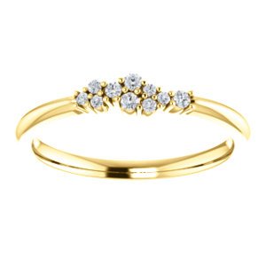 Diamond Stackable Cluster Ring, 14k Yellow Gold, Size 7 (.1 Ctw, G-H Color, I1 Clarity)