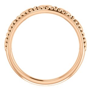 Stackable Beaded Heart Comfort-Fit Ring, 14k Rose Gold, Size 9