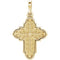 Ornate Leaf Cross 14k Yellow Gold Pendant (19.00X13.70 MM)