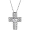 Sterling Silver Covenant of Prayer Austrian Crystal Filigree Cross Necklace, 18"