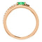 Emerald and Diamond Bypass Ring, 14k Rose Gold (.125 Ctw, G-H Color, I1 Clarity)