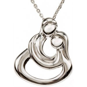 Sterling Silver Couples Embrace Pendant Necklace 18"