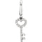 14k White Gold Diamond Key Charm Pendant with Trigger-less Clasp