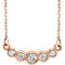 Graduated Bezel Set Diamond Necklace in 14k Rose Gold, 16-18" (1/5 Ctw, Color G-H, Clarity I1)