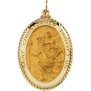 14k Yellow Gold St. Christopher Medal (39x26 MM)