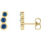 Blue Sapphire Three-Stone Ear Climbers, 14k Yellow Gold