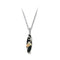 Onyx Marquise Pendant Necklace, Sterling Silver, 12k Green and Rose Gold Black Hills Gold Motif, 18''