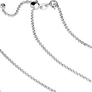Mother and Child Rhodium Plated Sterling Silver Adjustable Necklace, 22"