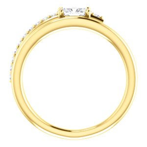 White Sapphire and Diamond Bypass Ring, 14k Yellow Gold (.125 Ctw, G-H Color, I1 Clarity)