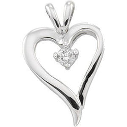 14k Yellow Gold .10 Cttw. Diamond Heart Pendant