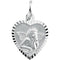 Petite 14k White Gold Angel Heart Medal (15.25 x 13.75 MM)