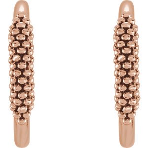 Diamond Freeform J-Hoop Earrings, 14k Rose Gold (.1 Ctw, G-H Color, I1 Clarity )