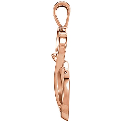 Slim Profile Freeform Pendant, 14k Rose Gold