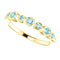 Aquamarine 7-Stone 3.25mm Ring, 14k Yellow Gold