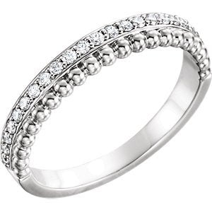 Diamond Beaded Ring, Sterling Silver (1/4 Ctw, Color G-H, Clarity I1), Size 7.25