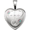 Satin-Brush Heart with Cross and Enameled Flowers Sterling Silver Locket (12.50X12.00 MM)