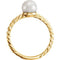 White Freshwater Cultured Pearl Rope-Trim Ring, 14k Yellow Gold (6.50-7.00mm)