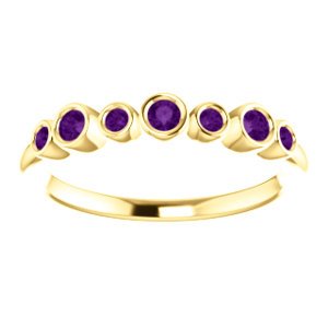 Amethyst 7-Stone 3.25mm Ring, 14k Yellow Gold