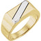 Men's Two-Tone Ring, Rhodium-Plated 14k Yellow and White Gold