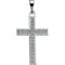 Teens 14k White Gold Square Christian Cross Pendant wth Engraved Florian Cross Pattern