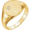 Men's Diamond Signet Ring, 14k Yellow Gold (.02 Ct, G-H Color, I1 Clarity)